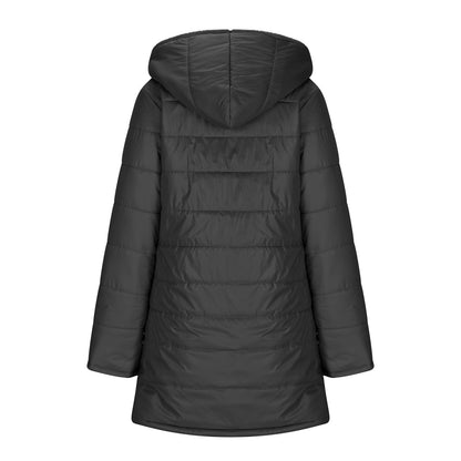 Manteau Matelassé Hiver avec Doublure en Fourrure et Capuche