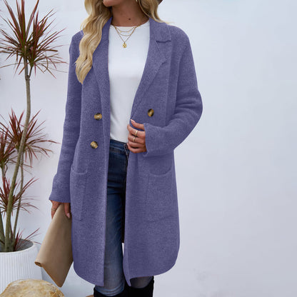 Manteau Élégant en Laine Mélangée