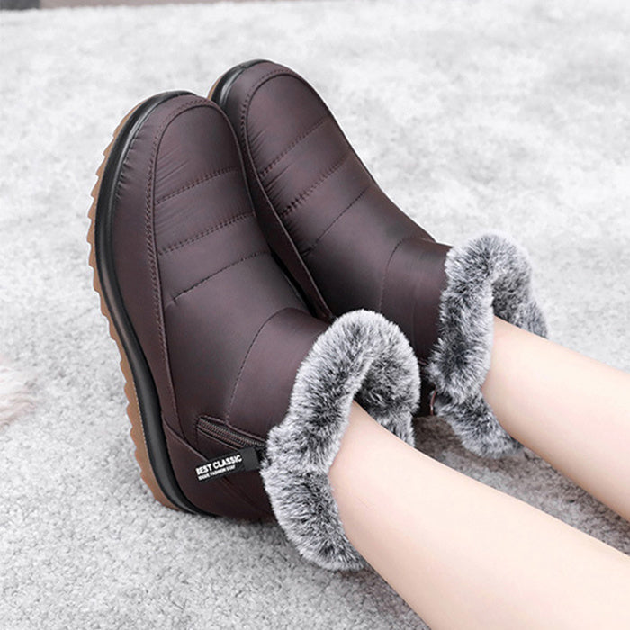 Bottes d'Hiver avec Fermeture Éclair pour Femme