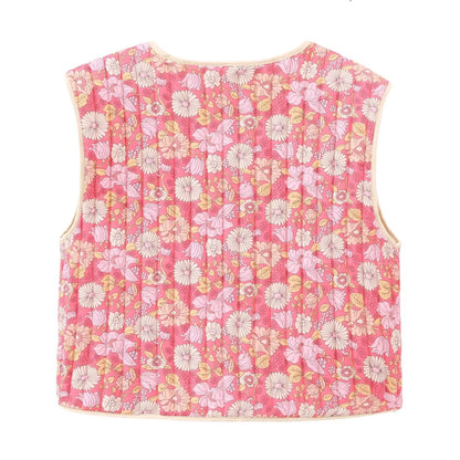 Gilet Double Face à Imprimé Floral De Petite Taille